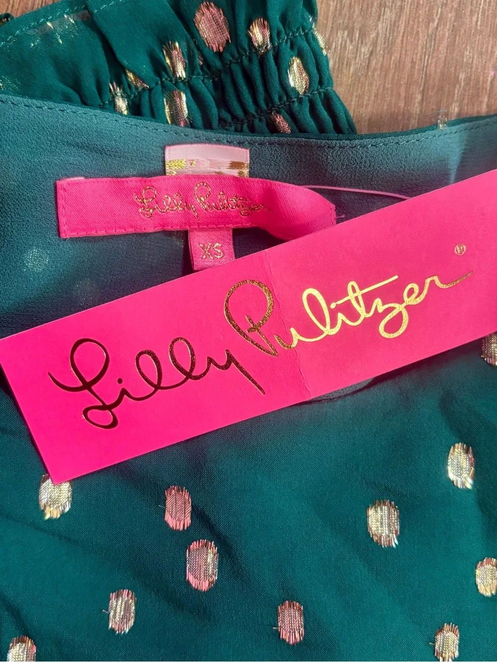 Lilly Pulitzer ladies green silk Idina long sleeve blouse NWT! MSRP $178!